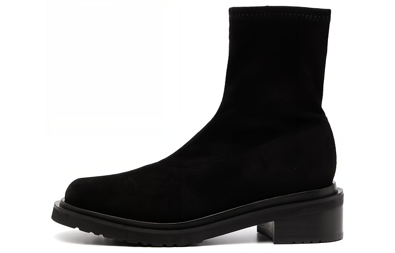 (W) By Far Ankle Boot 'Black Leather Fashion Casual'