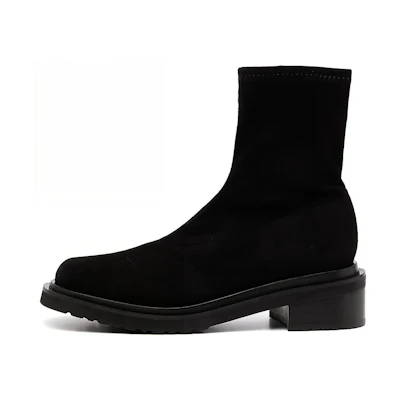 (W) By Far Ankle Boot 'Black Leather Fashion Casual'