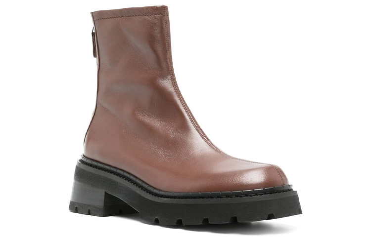 (W) By Far Ankle Boot 'Brown Leather Zip Fashion' 圖 2