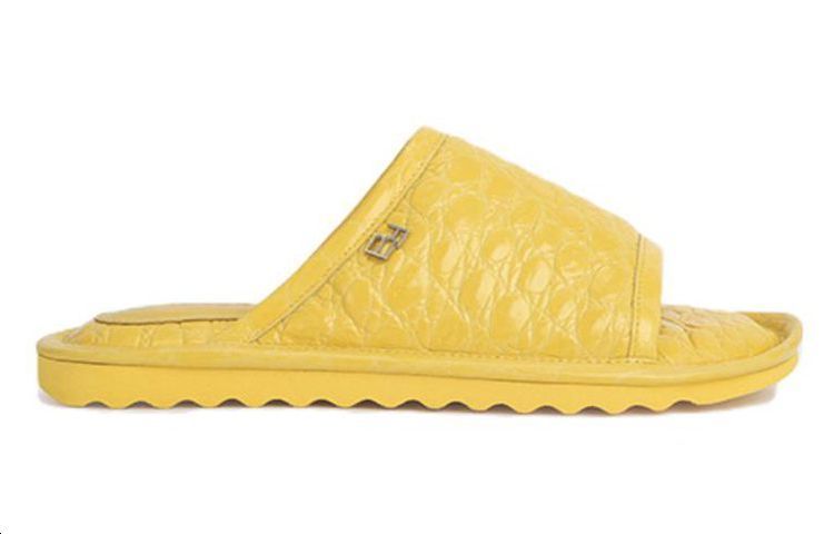 (W) By Far Ari 'Yellow Leather Round Toe Slides' 圖 2