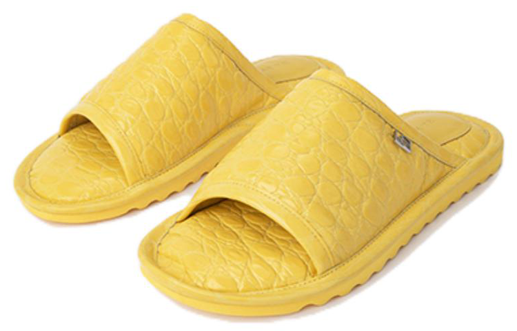 (W) By Far Ari 'Yellow Leather Round Toe Slides' 圖 3