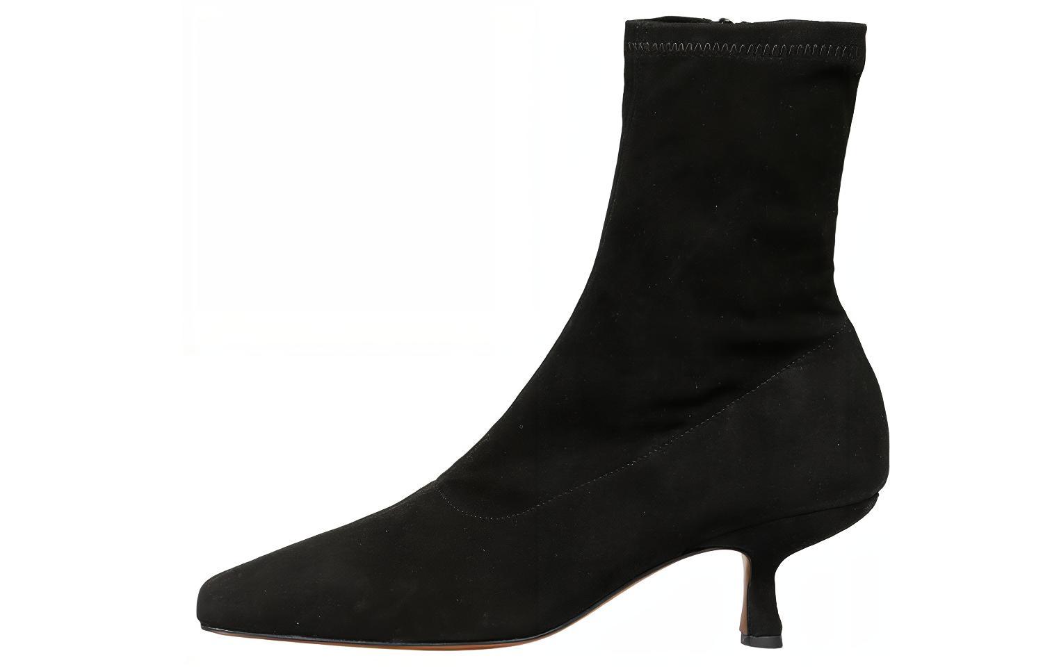 (W) By Far Audrey Leather Boot 'Black Casual Ankle'