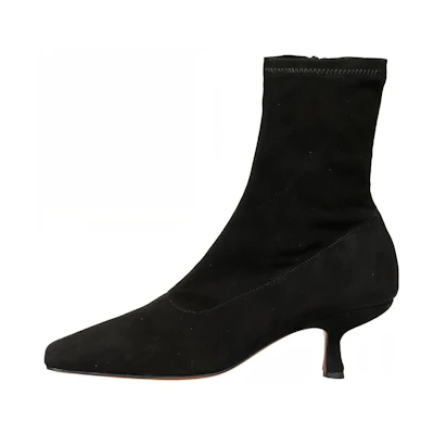 (W) By Far Audrey Leather Boot 'Black Casual Ankle'
