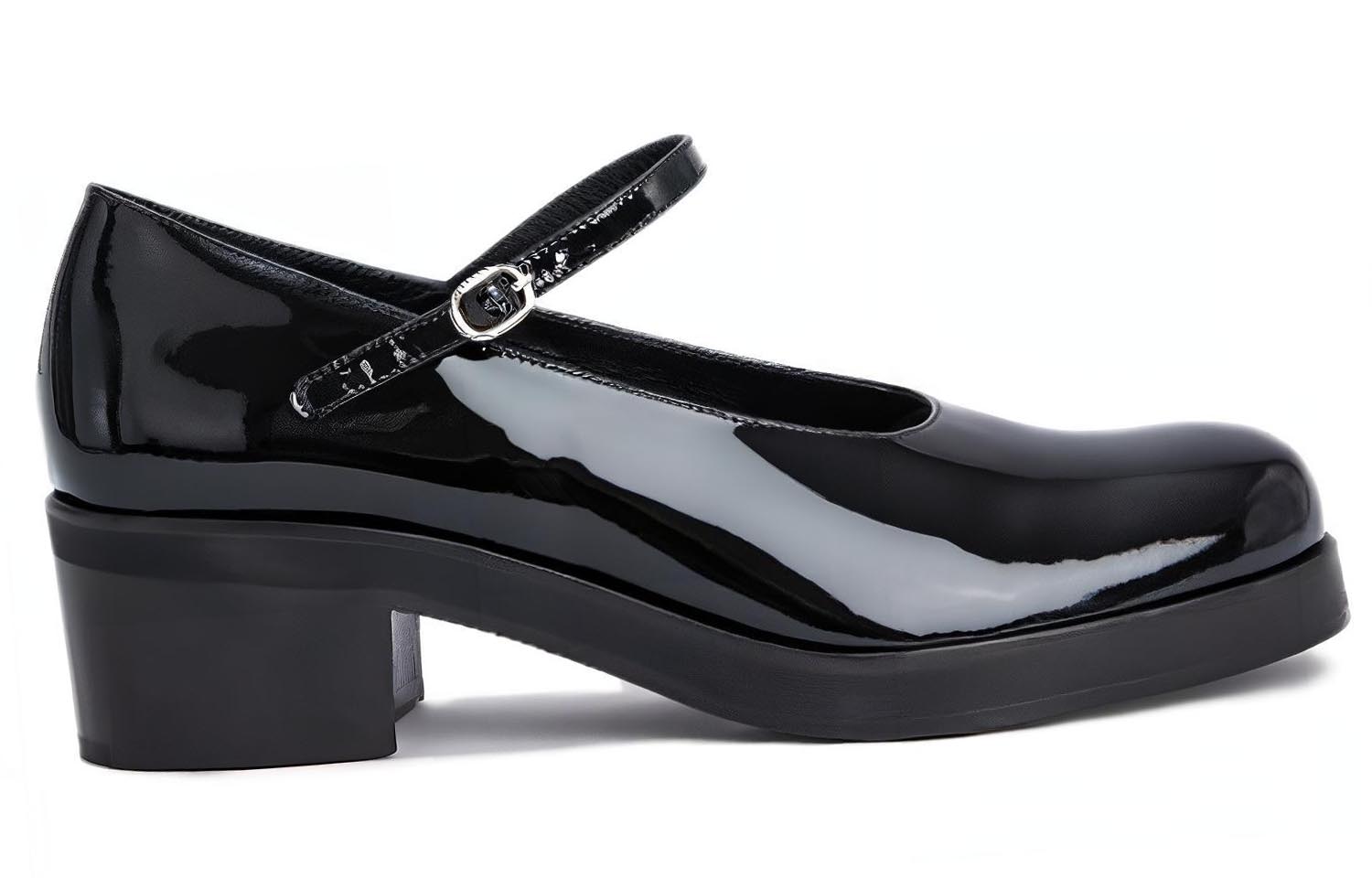 Order (W) By Far Beth 'Mary Jane Tumit Blok Kulit Berserta Gesper' 23CRBETLBLP