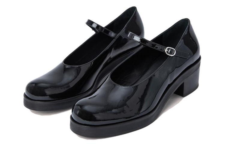 Lookbook (Women) By Far Beth 'Leather Buckle Block-Heel Mary Jane' 23CRBETLBLP