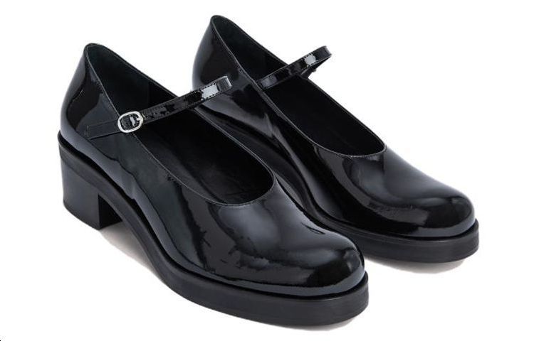 Shop (W) By Far Beth 'Mary Jane Tumit Blok Kulit Berserta Gesper' 23CRBETLBLP