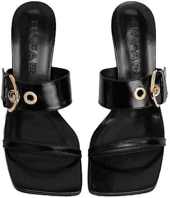 (Women) By Far Bettina 'Black Square-Toe Open-Toe Slide' 23CABTNBLGLS Purchase (Women) By Far Bettina 'Black Square-Toe Open-Toe Slide' 23CABTNBLGLS