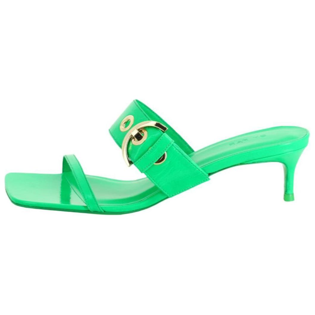 (Women) By Far Bettina 'Green Square-Toe Slip-On Slides' 22SSBTNBLCCE-157661