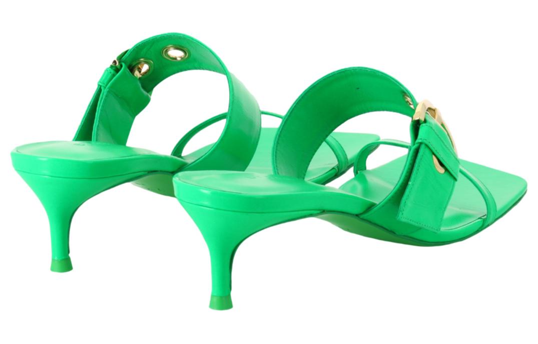 Purchase (Women) By Far Bettina 'Green Square-Toe Slip-On Slides' 22SSBTNBLCCE-157661