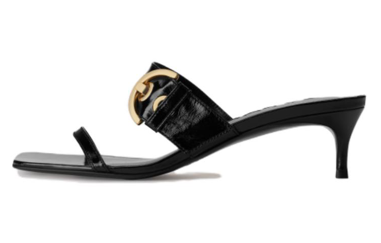 (Women) By Far Bettina Patent Leather Mule 'Black' 23CABTNBLGLS