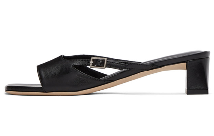 Buy (Women) By Far Block Heel Open Toe Sandals 'Simple Casual Black' 21SSPATMBLCRE