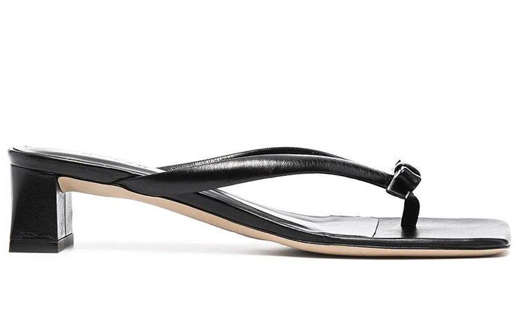 (W) By Far Bow Embellished Low Heel Sandals 'Simplistic Black' 圖 2