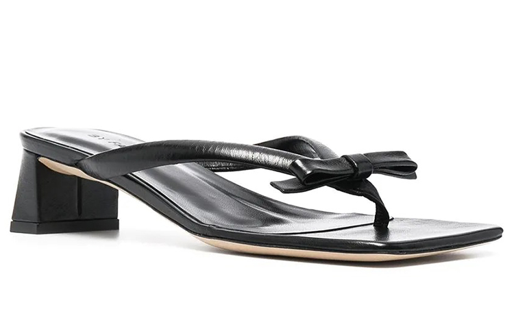 (W) By Far Bow Embellished Low Heel Sandals 'Simplistic Black' 圖 3