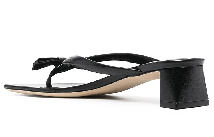 (W) By Far Bow Embellished Low Heel Sandals 'Simplistic Black' 圖 5