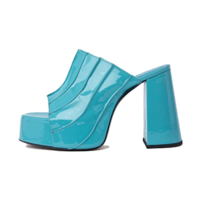 (W) By Far Brad 'Blue Open-Toe Slide'