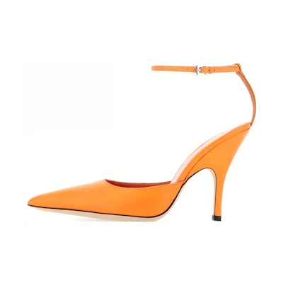 (W) By Far Buckle Detail Stiletto 'Orange Leather'