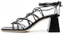 (W) By Far Sandal Tumit Sederhana Kulit Anak Lembu 'Black Ribbon' 23SSALESBLNAPBL