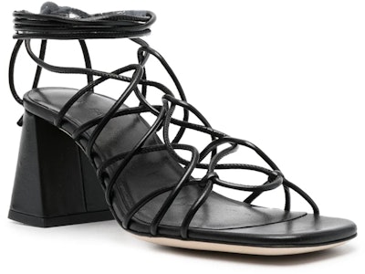 By Far 小牛皮袢帶中跟時尚涼鞋 7公分 女款 黑色 Order By Far 小牛皮袢帶中跟時尚涼鞋 7公分 女款 黑色