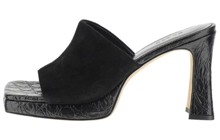 (W) By Far Calfskin Slide 'Black Fashion Sandal'