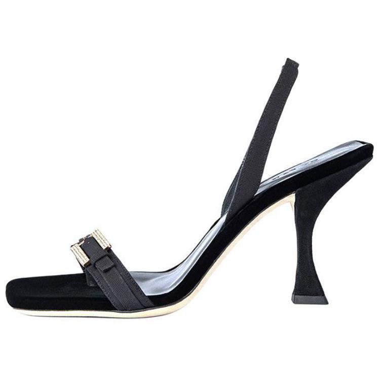 (W) By Far Carlotta 'Black Satin Fashion Square Toe'