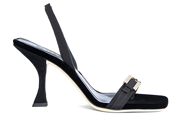 (W) By Far Carlotta 'Black Satin Fashion Square Toe' 圖 2