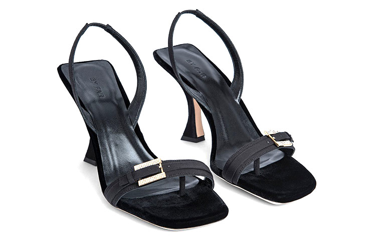 (W) By Far Carlotta 'Black Satin Fashion Square Toe' 圖 3
