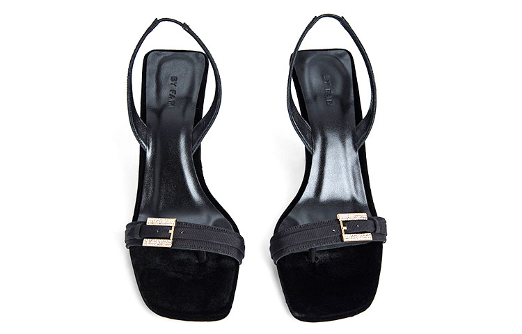 (W) By Far Carlotta 'Black Satin Fashion Square Toe' 圖 4
