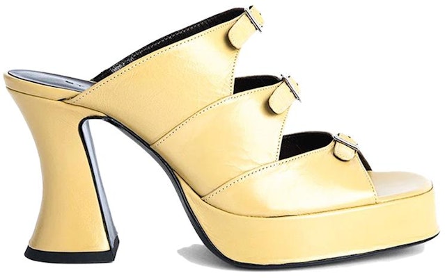 (Women) By Far Chaka 'Elegant Buckle Mule High Heels - Yellow' 21PFCHKWYWCRE Order (Women) By Far Chaka 'Elegant Buckle Mule High Heels - Yellow' 21PFCHKWYWCRE