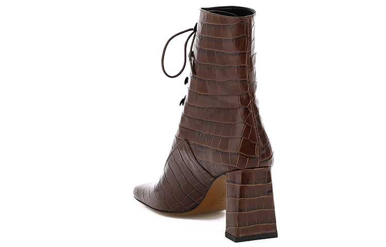 (W) By Far Claude 'Breathable CMFT Chunky Heel Lace-Up Ankle Boot Brown' 圖 2