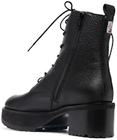 Lookbook (W) By Far Cobain Sepatu Bot Kulit Platform Pendek 'Hitam' 21PFCBBLGRL