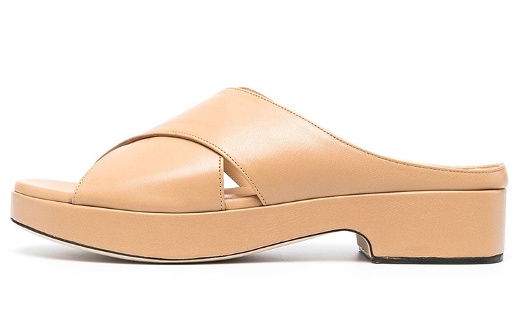 (W) By Far Cross-front Platform Sandals 'Apricot'