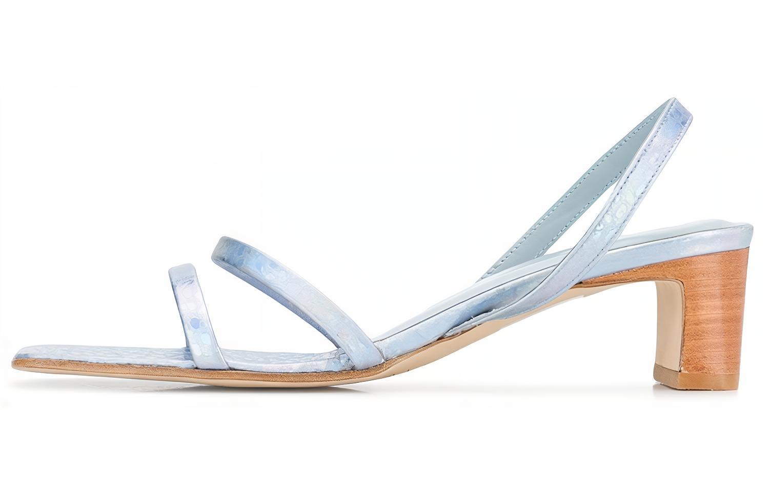 (W) By Far Crystal Leather Mules 'Blue'