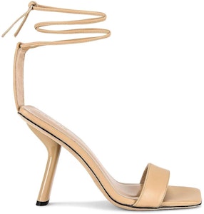 By Far Devon 皮革 方頭搭扣 一字帶涼鞋 10cm 女款 棕色 Order By Far Devon 皮革 方頭搭扣 一字帶涼鞋 10cm 女款 棕色