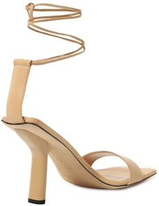 By Far Devon 皮革 方頭搭扣 一字帶涼鞋 10cm 女款 棕色 Purchase By Far Devon 皮革 方頭搭扣 一字帶涼鞋 10cm 女款 棕色