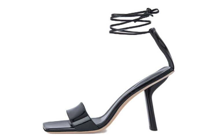 (Women) By Far Devon Sandals 'Black Square-Toe Buckle Strap' 23SSDEVSBLP