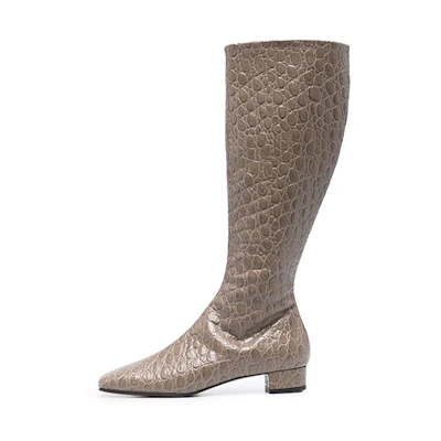 (W) By Far Edie Boot 'Grey Croc Embossed'