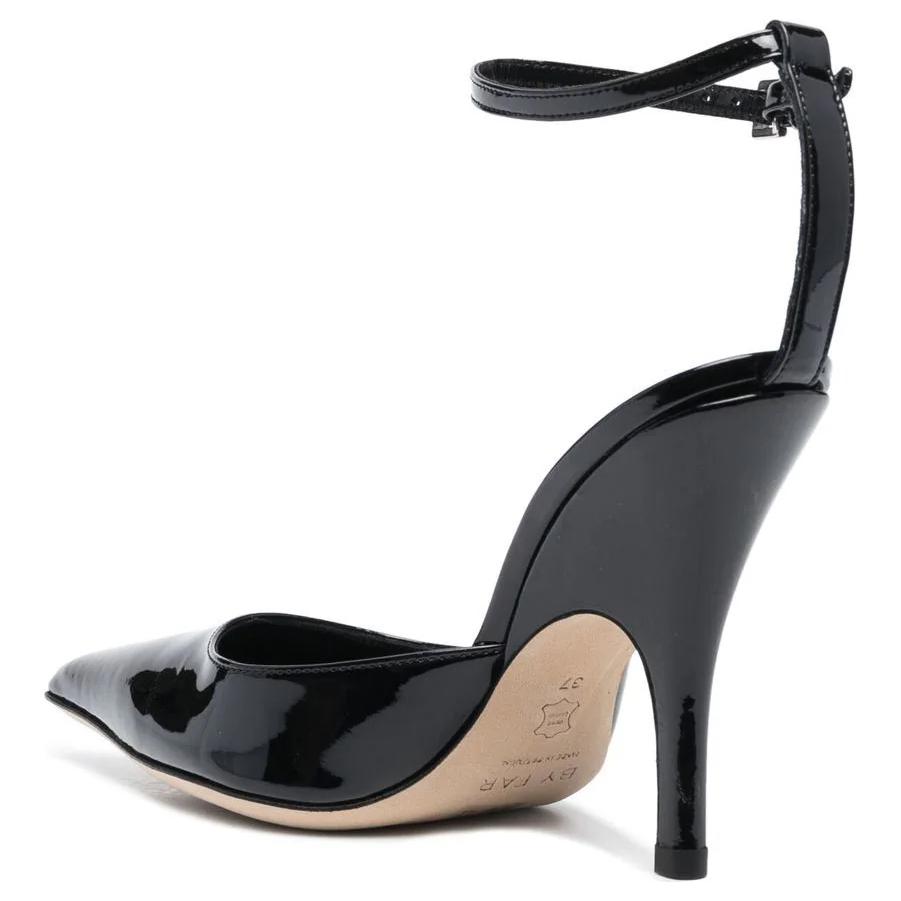 Shop (Women) By Far Eliza 'Black Leather Pointed Buckle Stiletto' 22CRJNBLGRL-152738