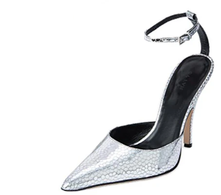 (W) By Far Eliza 'Silver Buckle Stiletto' Tumit Tinggi Perak 22CRJNBLGRL-152733 Lookbook (W) By Far Eliza 'Silver Buckle Stiletto' Tumit Tinggi Perak 22CRJNBLGRL-152733