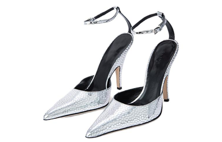 Purchase (W) By Far Eliza 'Silver Buckle Stiletto' Tumit Tinggi Perak 22CRJNBLGRL-152733