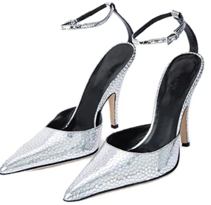 (W) By Far Eliza 'Silver Buckle Stiletto' Tumit Tinggi Perak 22CRJNBLGRL-152733 Purchase (W) By Far Eliza 'Silver Buckle Stiletto' Tumit Tinggi Perak 22CRJNBLGRL-152733