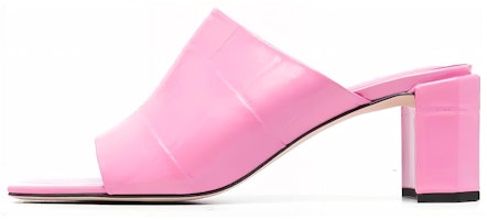 (Women) By Far Embossed Leather Chunky Heel Slide 'Pink Fashion' 23SSKATYMLPPMCELL (Women) By Far Embossed Leather Chunky Heel Slide 'Pink Fashion' 23SSKATYMLPPMCELL