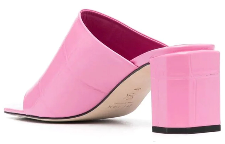 Lookbook (W) バイファー型押しレザー厚底スライド（ピンク） 23SSKATYMLPPMCELL