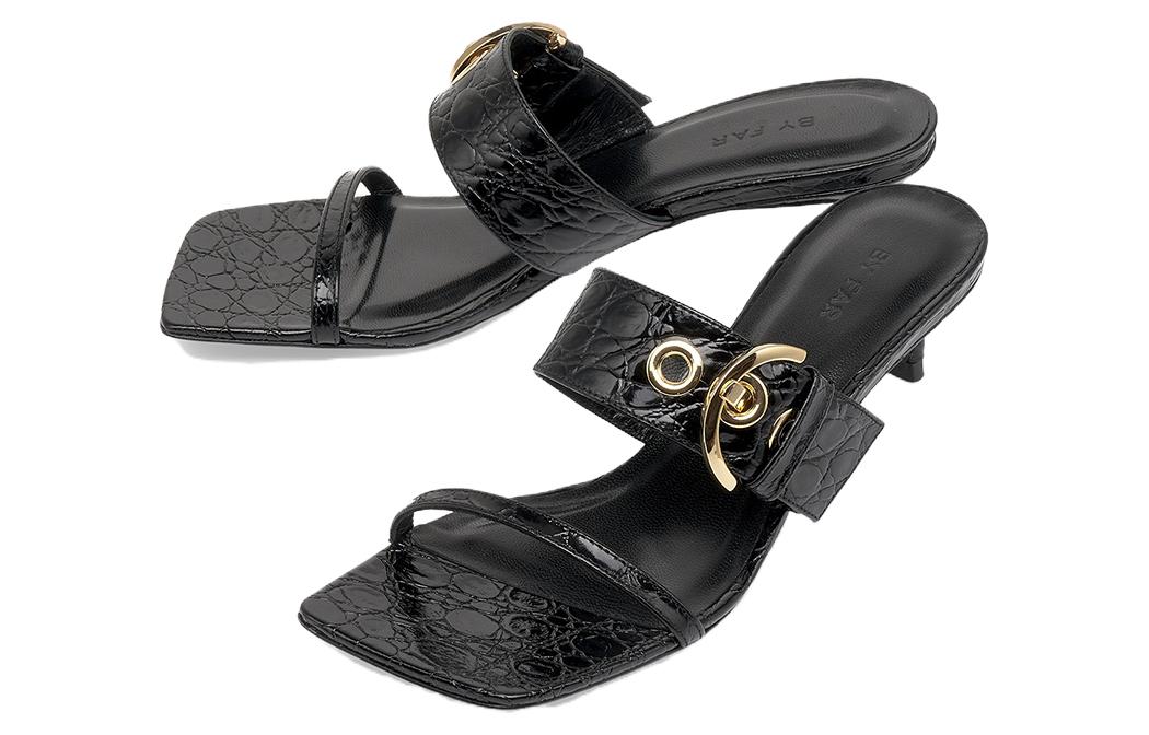 (W) By Far Embossed Leather Sandals 'Black' 圖 3