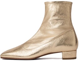(Women) By Far Este Leather Square Toe Zip Boots 'Gold' 23SSESTBPCHA (Women) By Far Este Leather Square Toe Zip Boots 'Gold' 23SSESTBPCHA