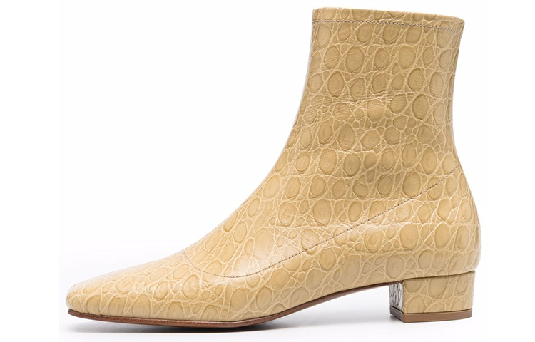 (W) By Far Este Ostrich Effect Ankle Boot 'Warm CMFT Yellow'