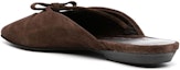 Lookbook (W) By Far Finn 'Brown Suede Open-Heel Flats' - Kasut Rata Tumit Terbuka Coklat Suede. 23PFFNNFBERU
