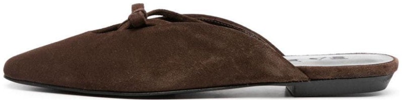 (Women) By Far Finn 'Brown Suede Open-Heel Flats' 23PFFNNFBERU (Women) By Far Finn 'Brown Suede Open-Heel Flats' 23PFFNNFBERU