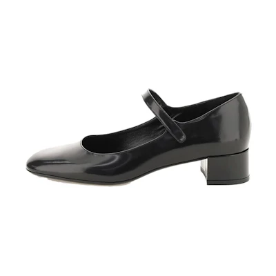 (W) By Far Ginny 45mm 'Black Leather Mary Jane'