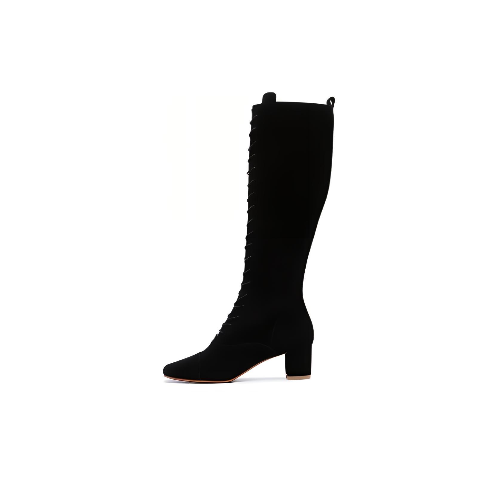 Buy (W) Botas Altas By Far con Cordones 'Black Fleece Comfort'. 21FWLDBLU