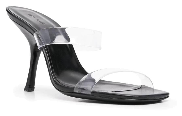 (W) By Far High Heel Slide 'Black PVC Double Strap' 圖 2